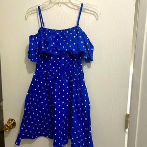 Royal Blue and White polka dot dress/top size medium by baileyblue